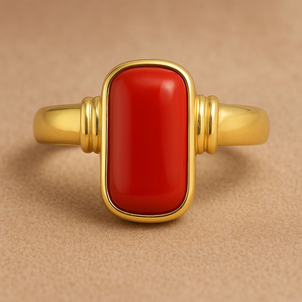Red Coral (Moonga) Gemstone Panchdhatu Ring For Men And Women | 5.25 Ratti - 11.25 Ratti