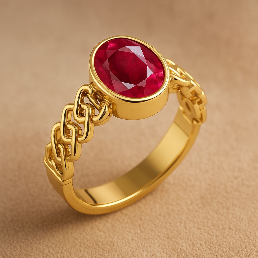 Manikya Stone Certified | Ruby Gemstone Adjustable Ring For Men & Women with Lab certificate | 5.25 Ratti - 11.25 Ratti