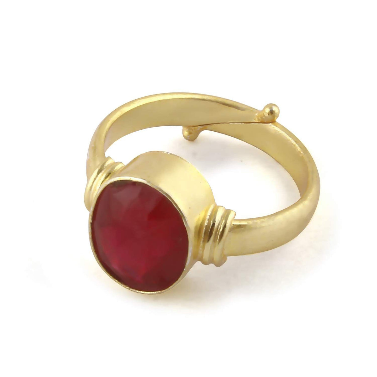 Ruby (Manikya) Rashi Ratan Panchdhatu Gemstone Ring For Men And Women | 5.25 Ratti - 11.25 Ratti