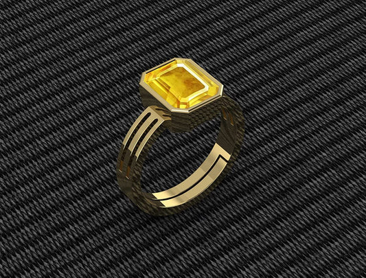 Pukhraj Stone Certified | Yellow Sapphire Gemstone Adjustable Ring For Men & Women with Lab certificate | 5.25 Ratti - 11.25 Ratti