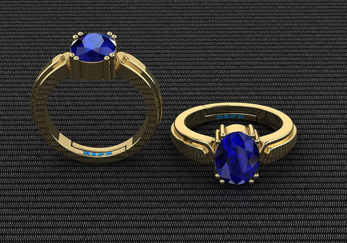 Neelam Stone Certified | Stone Blue Sapphire Gemstone Adjustable Ring For Men & Women with Lab certificate | 5.25 Ratti - 11.25 Ratti