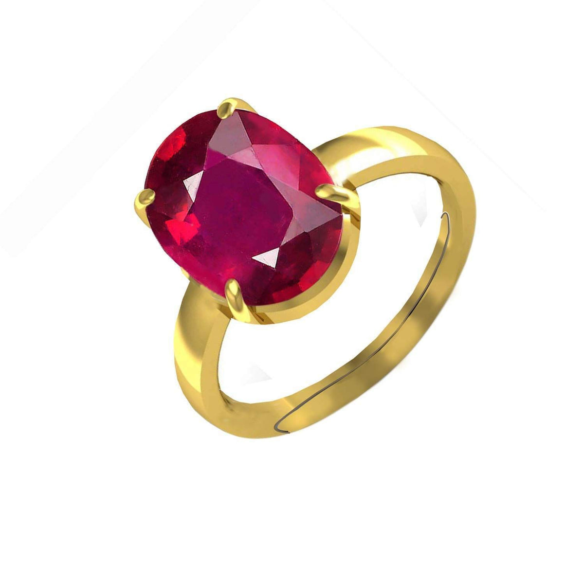 Manikya Stone Certified | Ruby Gemstone Adjustable Ring For Men & Women with Lab certificate | 5.25 Ratti - 11.25 Ratti