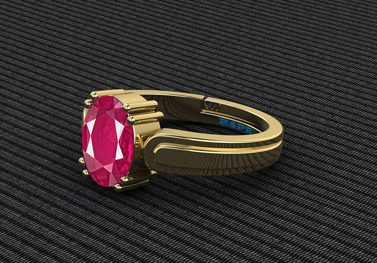 Manikya Stone Certified | Ruby Gemstone Adjustable Ring For Men & Women with Lab certificate | 5.25 Ratti - 11.25 Ratti