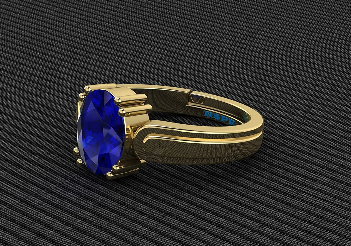 Neelam Stone Certified | Stone Blue Sapphire Gemstone Adjustable Ring For Men & Women with Lab certificate | 5.25 Ratti - 11.25 Ratti