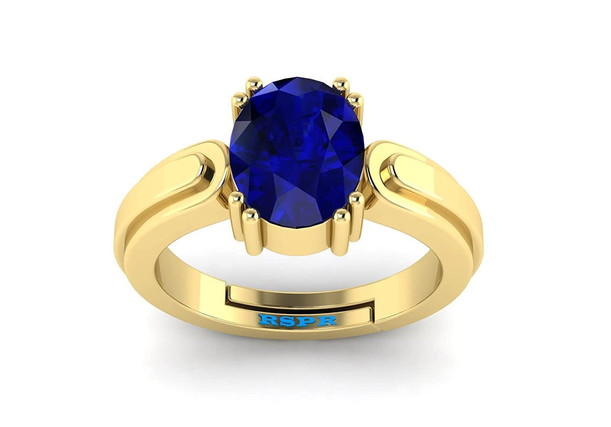 Neelam Stone Certified | Stone Blue Sapphire Gemstone Adjustable Ring For Men & Women with Lab certificate | 5.25 Ratti - 11.25 Ratti