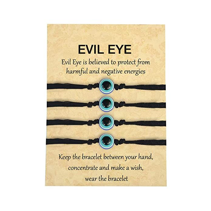 Pack of 4 - Black Evil Eye Najriya Bracelet Protection Against Buri Nazar And Negativity For Men & Women