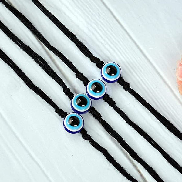 Pack of 4 - Black Evil Eye Najriya Bracelet Protection Against Buri Nazar And Negativity For Men & Women