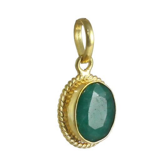 Panna (Emerald) Gemstone Pendant For Men And Women | 5.25 Ratti - 11.25 Ratti