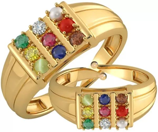 Navratan  Gold Plated Ring For Men and Women (Free Size)