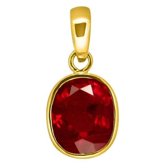 Ruby (Manikya) Rashi Ratan Gemstone Pendant For Men And Women | 5.25 Ratti - 11.25 Ratti