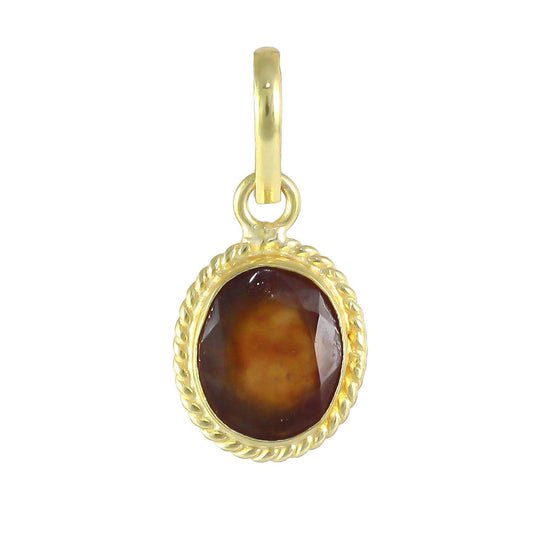 Gomed (Hessonite Rashi Ratan Gemstone Pendant For Men And Women | 5.25 Ratti - 11.25 Ratti