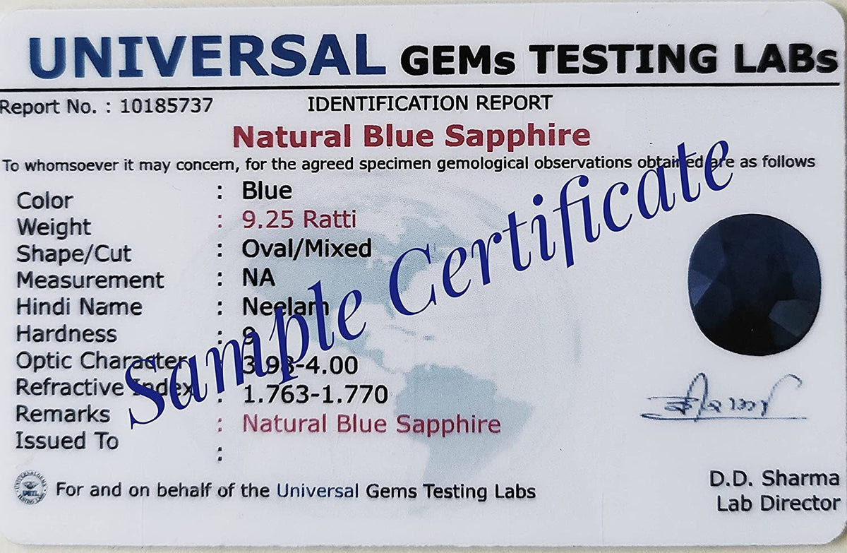 Blue Neelam (Amethyst) Gemstone For Men And Women | 5.25 Ratti - 11.25 Ratti
