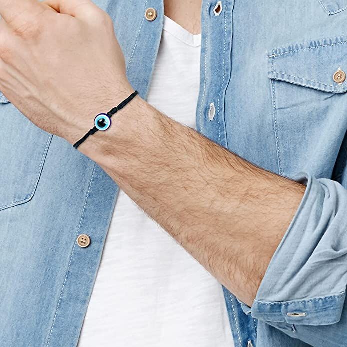 Pack of 4 - Black Evil Eye Najriya Bracelet Protection Against Buri Nazar And Negativity For Men & Women