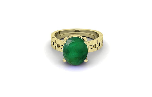 Panna Stone Certified | Emerald Gemstone Adjustable Ring For Men & Women with Lab certificate | 5.25 Ratti - 11.25 Ratti