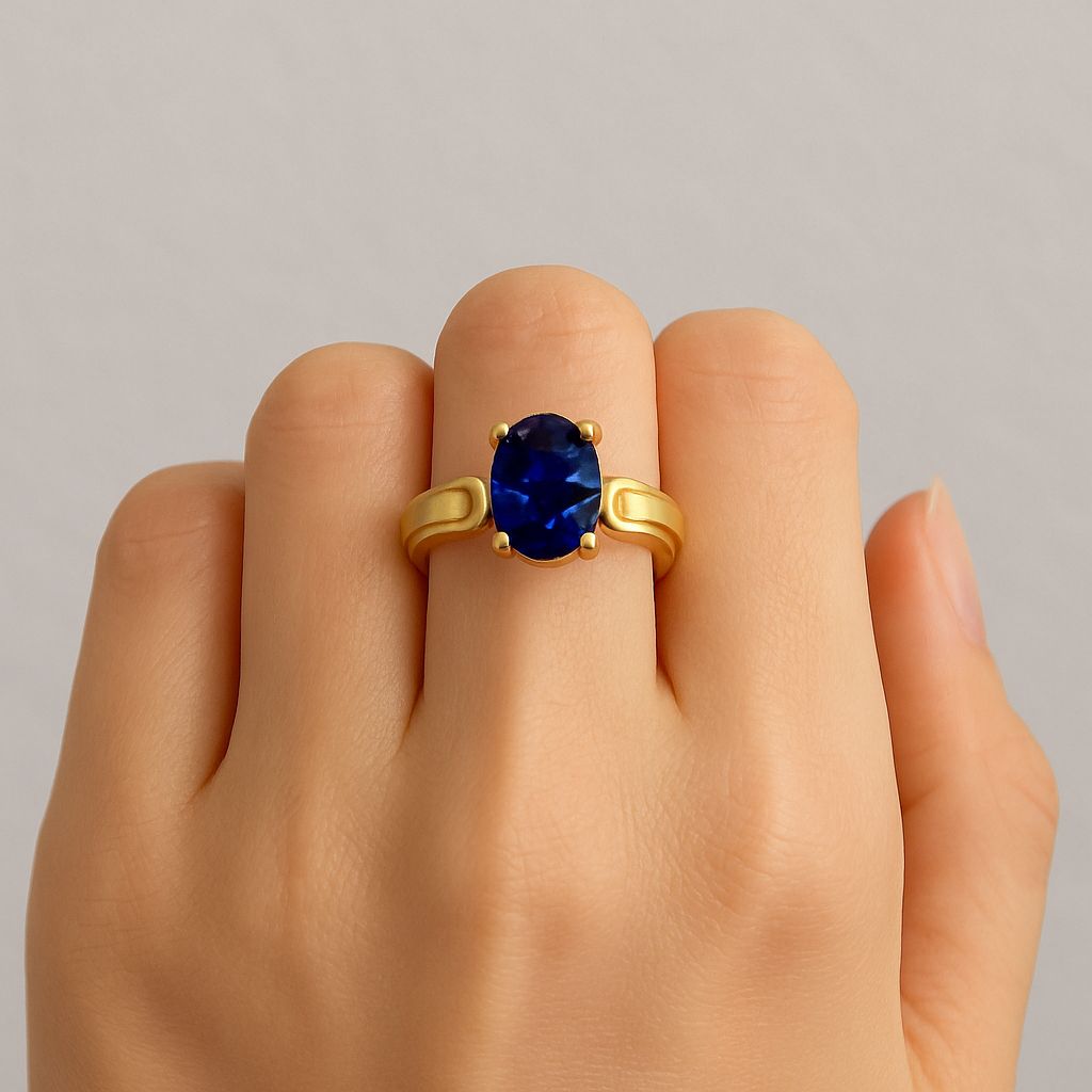 Neelam Stone Certified | Stone Blue Sapphire Gemstone Adjustable Ring For Men & Women with Lab certificate | 5.25 Ratti - 11.25 Ratti