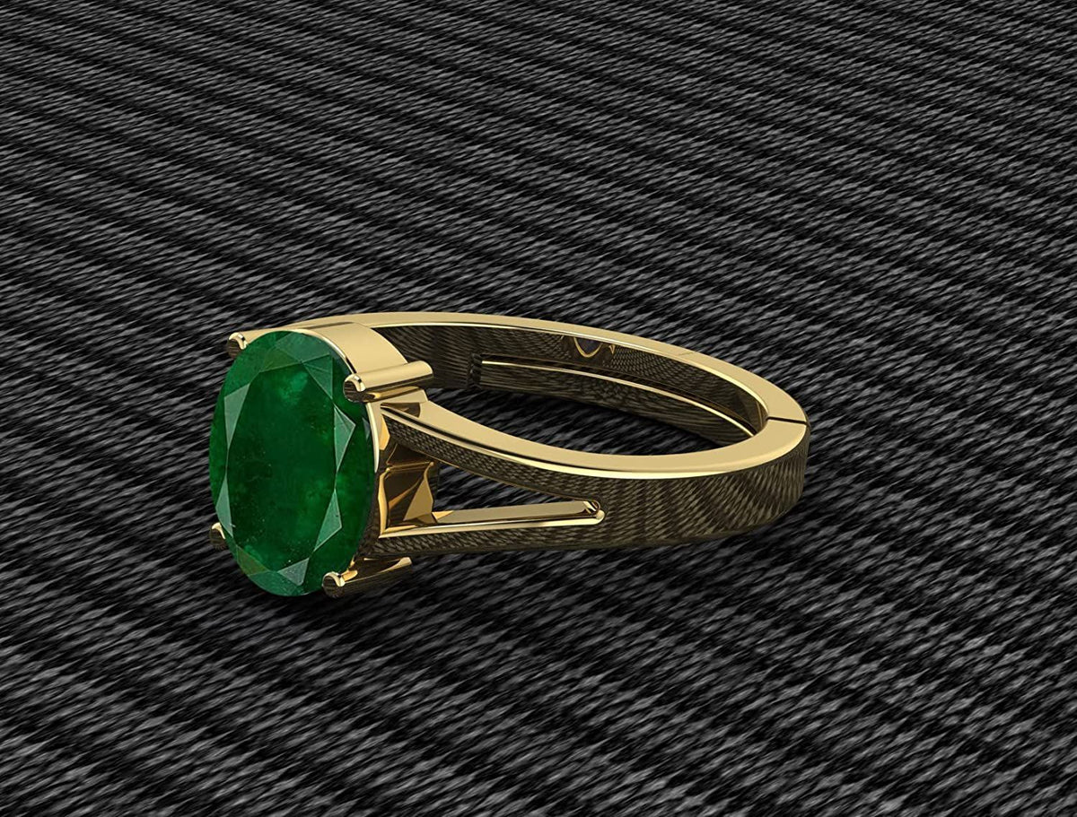Panna Stone Certified | Emerald Gemstone Adjustable Ring For Men & Women with Lab certificate | 5.25 Ratti - 11.25 Ratti