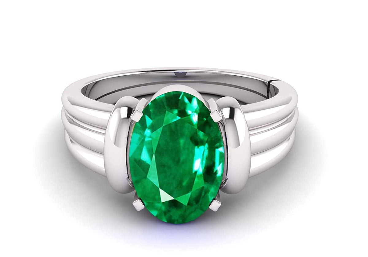 Panna Stone Certified | Emerald Gemstone Adjustable Ring For Men & Women with Lab certificate | 5.25 Ratti - 11.25 Ratti