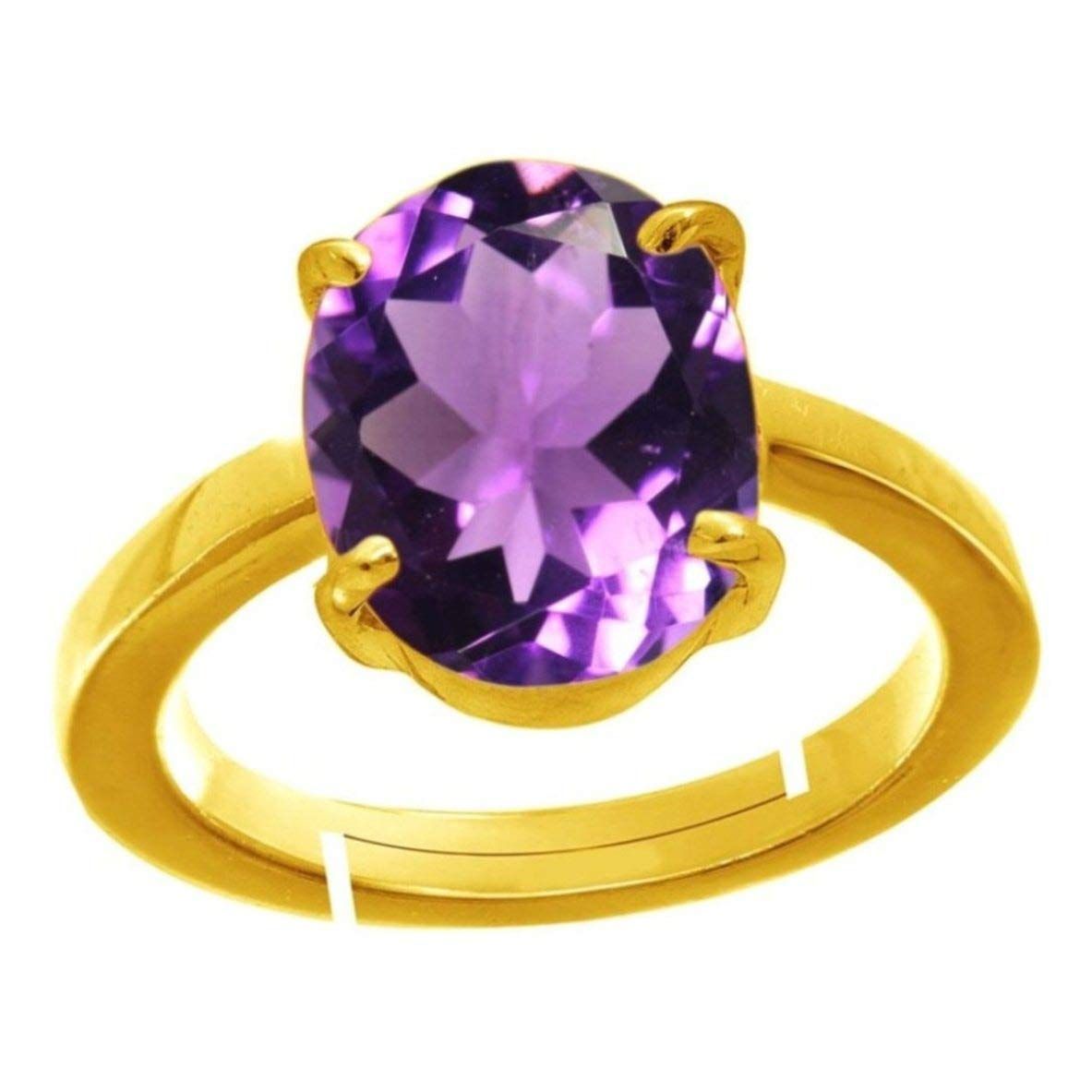 amythest Stone Certified | Stone Blue Sapphire Gemstone Adjustable Ring For Men & Women with Lab certificate | 5.25 Ratti - 11.25 Ratti