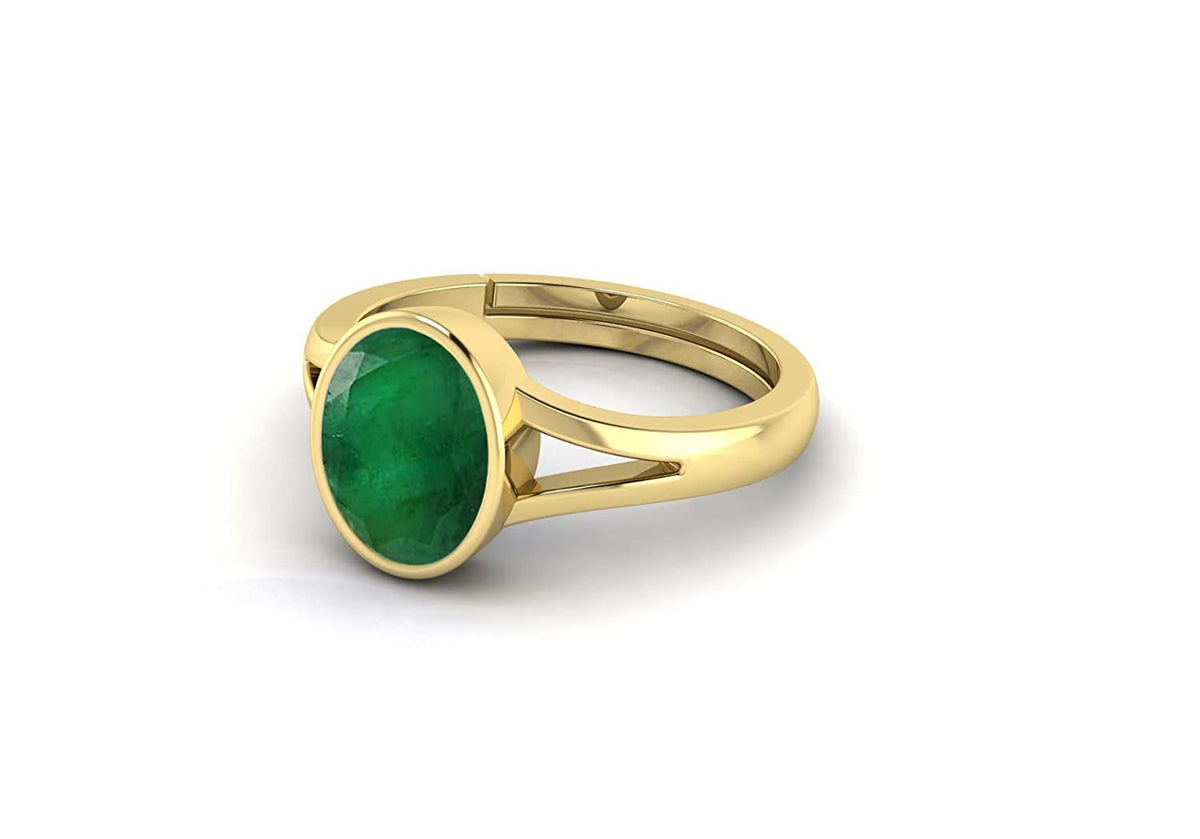 Panchdhatu Anguthi Panna (Emerald) Gemstone Ring For Men And Women | 5.25 Ratti - 11.25 Ratti
