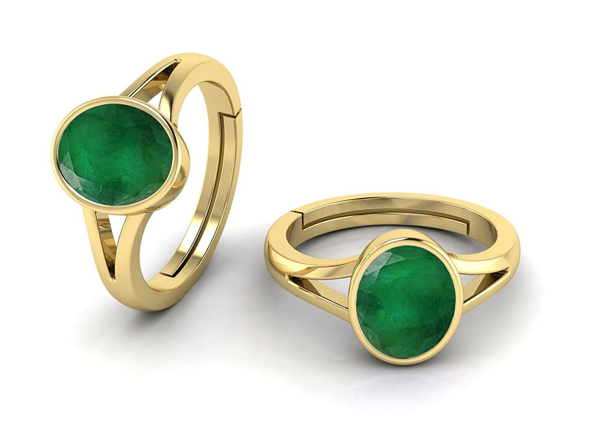 Panchdhatu Anguthi Panna (Emerald) Gemstone Ring For Men And Women | 5.25 Ratti - 11.25 Ratti