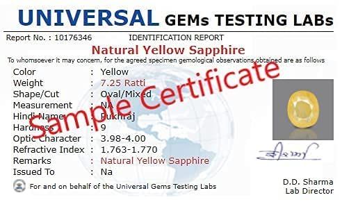 Pukhraj Stone Certified | Yellow Sapphire Gemstone Adjustable Ring For Men & Women with Lab certificate | 5.25 Ratti - 11.25 Ratti