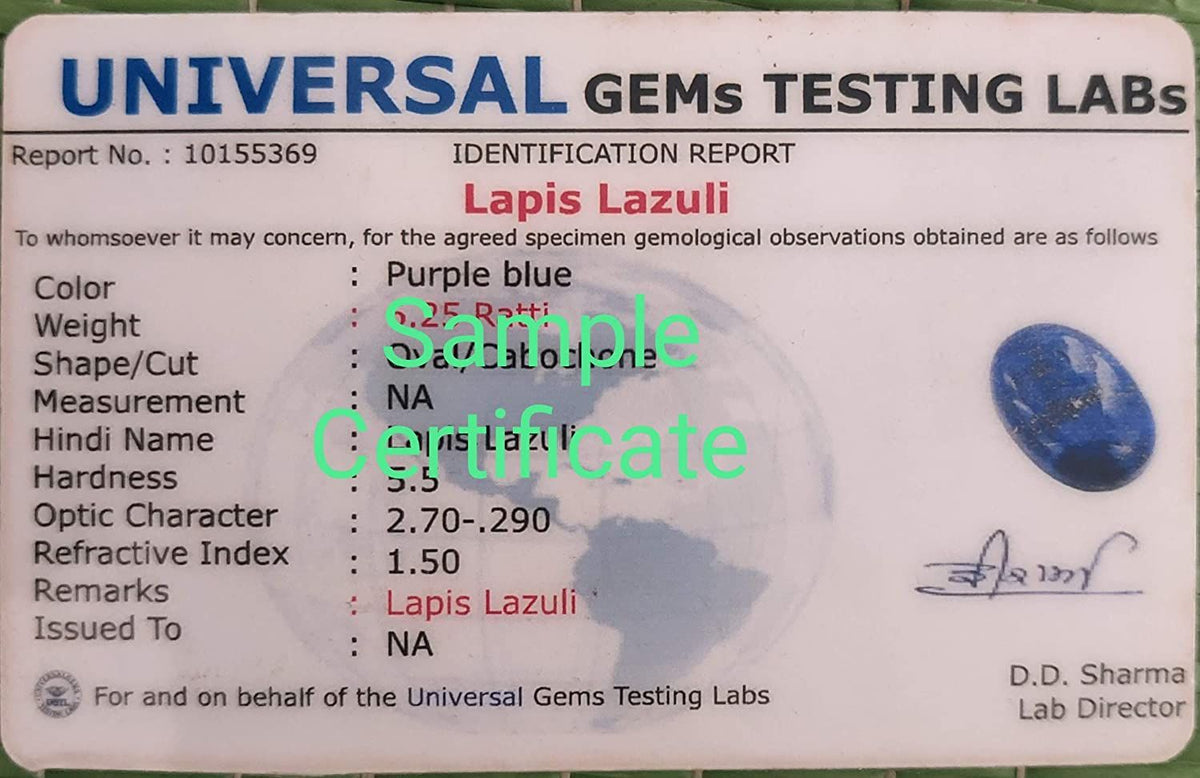 Lapis Lazuli (Lajwrat) Rashi Ratan Gemstone For Men And Women | 5.25 Ratti - 11.25 Ratti