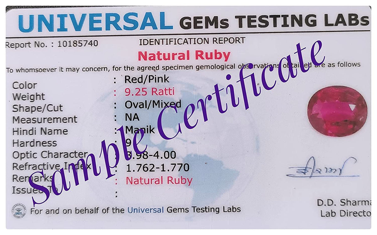 Manikya Stone Certified | Ruby Gemstone Adjustable Ring For Men & Women with Lab certificate | 5.25 Ratti - 11.25 Ratti